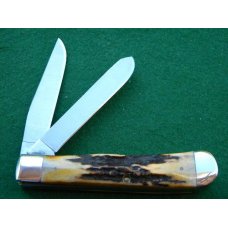 Case XX Stainless USA 2 Dot (1978) Stag 5254 SSP Red Etch Trapper Knife - Mint Case XX Stainless USA 2 Dot (1978) Stag 5254 SSP Red Etch Trapper Knife - Mint