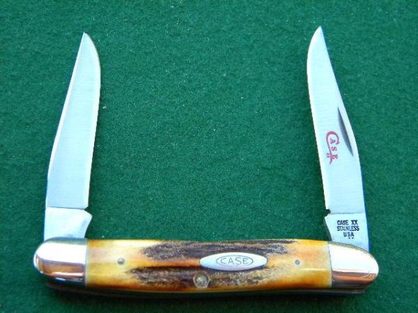 Case XX Stainless USA 2 Dot (1978) Stag Red Etch Muskrat Knife - Mint Case XX Stainless USA 2 Dot (1978) Stag Red Etch Muskrat Knife - Mint