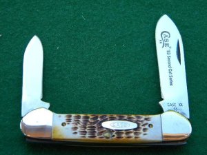 Case XX SS USA 2nd Cut Stag New Grind 52131 1983 Second Cut Series Canoe Knife - Mint