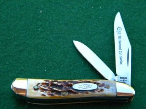 Case XX SS USA 2nd Cut Stag New Grind 5220 1983 Second Cut Series Peanut Knife - Mint