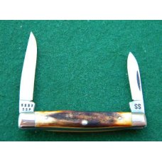 Case XX Stainless USA 5233 SSP 3 Dot (1977) Blue Sroll Stag 2 Blade Pen Knife - Mint Case XX Stainless USA 5233 SSP 3 Dot (1977) Blue Sroll Stag 2 Blade Pen Knife - Mint