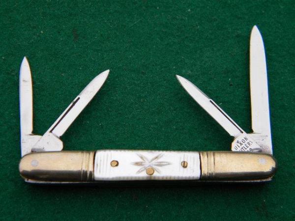 Dixon Cutlery Co. Fancy Carved Pearl Pen Knife - C.1920 Dixon Cutlery Co. Fancy Carved Pearl Pen Knife - C.1920