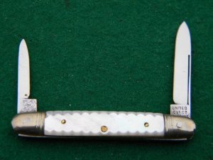 United Cut. Co. Germany Carved Pearl Pen Knife - C. 1908-1922