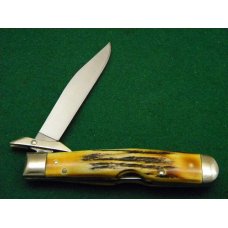Case XX Stainless USA 3 Dot (1977) Stag 5111 1/2 Blue Scroll Knife - Mint