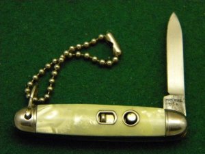 Little Imperial USA Keychain Switch Blade with Shell Handles - C. 1950's