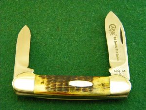 Case XX SS USA 2nd Cut Stag New Grind 52131 1983 Second Cut Series Canoe Knife - Mint