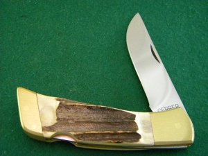 Gerber USA Stag Folding Sportsman 3 Lockback Knife - Mint - No Box
