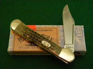 Case XX USA 1998 Pocket Worn Green Bone 61549L SS Copperlock Knife - NIB