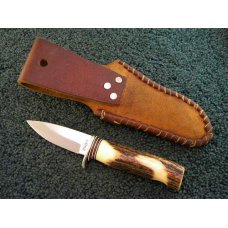 S. Morseth (Steve Morseth) Stag Sheath Knife 88M9-5 with Original Leather Safe-Lock Sheath S. Morseth (Steve Morseth) Stag Sheath Knife 88M9-5 with Original Leather Safe-Lock Sheath
