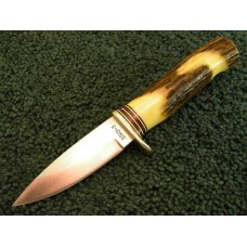 S. Morseth (Steve Morseth) Stag Sheath Knife 88M9-5 with Original Leather Safe-Lock Sheath S. Morseth (Steve Morseth) Stag Sheath Knife 88M9-5 with Original Leather Safe-Lock Sheath