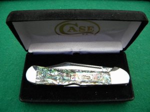 Case XX USA 1998 81549 L SS Genuine Abalone Pearl Copperlock Knife - NIB