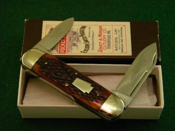 Schatt & Morgan Titusville PA. 2004 Mahogany Catalina Bone Sunfish Knife - NIB Schatt & Morgan Titusville PA. 2004 Mahogany Catalina Bone Sunfish Knife - NIB