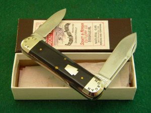 Schatt & Morgan Titusville PA. 2005 Smooth Chocolate Bone Sunfish Knife - NIB