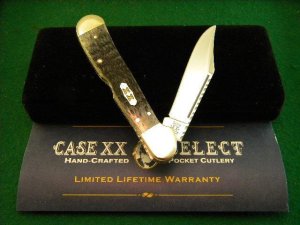 Case XX Select USA 2001 Pitch Black Select Bone 61549L SS Copperlock Knife - NIB
