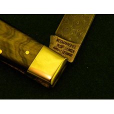 Weidmannsheil Solingen Germany Horn Damascus Lockback Knife - NIB