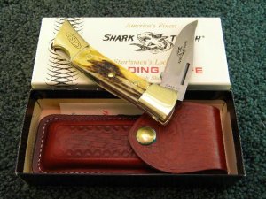 Case XX Stainless USA 1 Dot (1979) Stag 5197 L SSP Shark Tooth Lockback Knife - NIB