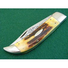 Case XX Hand Made USA 3 Dot (1977) Stag 5172 SSP Blue Scroll Clasp Knife - Mint Case XX Hand Made USA 3 Dot (1977) Stag 5172 SSP Blue Scroll Clasp Knife - Mint