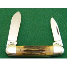 Case XX Stainless USA 3 Dot (1977) Stag 52131 SSP Blue Scroll Canoe Knife - Mint Case XX Stainless USA 3 Dot (1977) Stag 52131 SSP Blue Scroll Canoe Knife - Mint