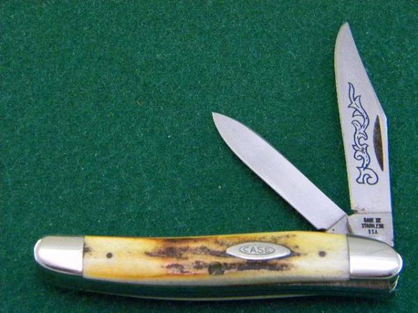 Case XX Stainless USA 3 Dot (1977) Stag 52087 SSP Blue Scroll Stockman Knife - Mint Case XX Stainless USA 3 Dot (1977) Stag 52087 SSP Blue Scroll Stockman Knife - Mint