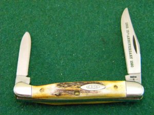 Case XX SS USA 52109X SSP 10 Dot (1980) 75th Anniversary Stag Baby Copperhead Knife - Mint