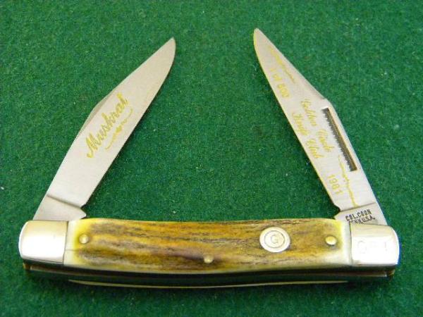 Col. Coon Tenn., USA 1981 Stag Golden Circle Muskrat Knife - Mint Col. Coon Tenn., USA 1981 Stag Golden Circle Muskrat Knife - Mint