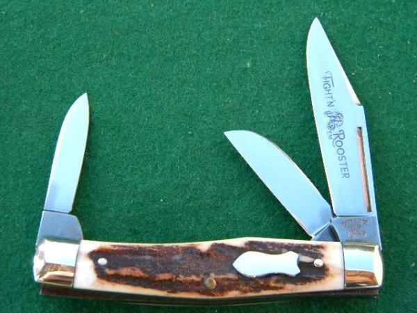 Fight'n Rooster Frank Buster Celebrated Cutlery Germany Stag Stockman Knife - Mint Fight'n Rooster Frank Buster Celebrated Cutlery Germany Stag Stockman Knife - Mint