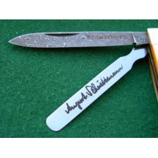 Weidmannsheil Solingen Germany Gold Lip Pearl Damascus Doctor's Knife - NIB Weidmannsheil Solingen Germany Gold Lip Pearl Damascus Doctor's Knife - NIB