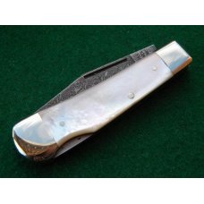 Weidmannsheil Solingen Germany Pearl Damascus Lockback Knife - NIB Weidmannsheil Solingen Germany Pearl Damascus Lockback Knife - NIB