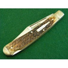 Remington UMC USA 1992 Genuine Bone R1253 Enraved Silver Bullet Guide Lockback Knife - NIB Remington UMC USA 1992 Genuine Bone R1253 Enraved Silver Bullet Guide Lockback Knife - NIB