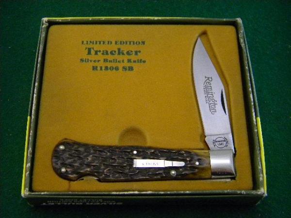 Remington UMC USA 1990 Genuine Bone R1306 Silver Bullet Tracker Lockback Knife - NIB Remington UMC USA 1990 Genuine Bone R1306 Silver Bullet Tracker Lockback Knife - NIB