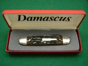Remington UMC USA 2000 Genuine Bone R4353-D Damascus Silver Bullet Knife - NIB 