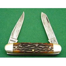 Remington UMC USA 2000 Genuine Bone R4353-D Damascus Silver Bullet Knife - NIB Remington UMC USA 2000 Genuine Bone R4353-D Damascus Silver Bullet Knife - NIB