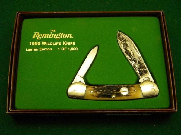 Remington USA Genuine Stag 1999 Wildlife Series Canoe Knife - NIB Remington USA Genuine Stag 1999 Wildlife Series Canoe Knife - NIB