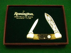 Remington USA Genuine Stag 2004 Wildlife Series Canoe Knife - NIB 