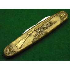 Winchester Trademark USA W 15 1998-3 Brass 2 Blade Pen Knife - NIB Winchester Trademark USA W 15 1998-3 Brass 2 Blade Pen Knife - NIB
