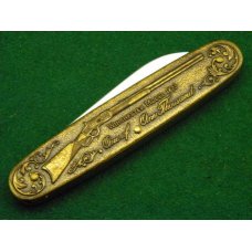 Winchester Trademark USA W 15 1987-1 Brass 2 Blade Pen Knife - NIB Winchester Trademark USA W 15 1987-1 Brass 2 Blade Pen Knife - NIB