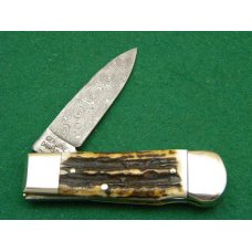 Weidmannsheil Solingen Germany Stag Damascus Lockback Knife Weidmannsheil Solingen Germany Stag Damascus Lockback Knife