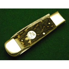 Weidmannsheil Solingen Germany Stag Damascus Lockback Knife Weidmannsheil Solingen Germany Stag Damascus Lockback Knife