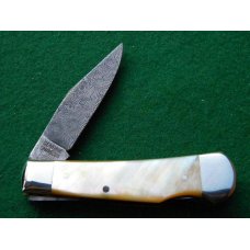 Weidmannsheil Solingen Germany Gold Lip Pearl Damascus Lockback Knife Weidmannsheil Solingen Germany Gold Lip Pearl Damascus Lockback Knife