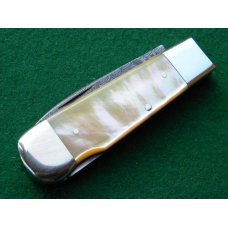 Weidmannsheil Solingen Germany Gold Lip Pearl Damascus Lockback Knife Weidmannsheil Solingen Germany Gold Lip Pearl Damascus Lockback Knife