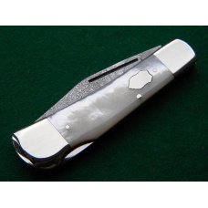 Friedrich Olbertz Solingen Germany Pearl Damascus Lockback Knife Friedrich Olbertz Solingen Germany Pearl Damascus Lockback Knife