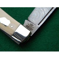Friedrich Olbertz Solingen Germany Ivory Damascus Lockback Knife Friedrich Olbertz Solingen Germany Ivory Damascus Lockback Knife