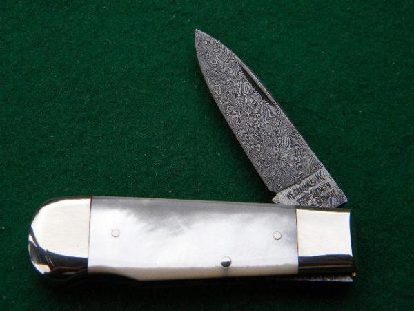 Weidmannsheil Solingen Germany Pearl Damascus Lockback Knife Weidmannsheil Solingen Germany Pearl Damascus Lockback Knife