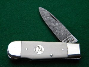 Weidmannsheil Solingen Germany Ivory Damascus Lockback Knife