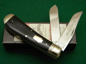 Schatt & Morgan Titusville PA. 2009 Buffalo Horn 042101 Jumbo Trapper Knife - NIB