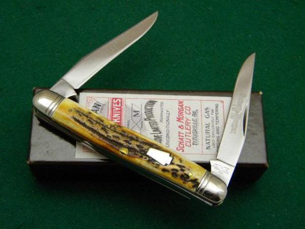 Schatt & Morgan Titusville PA. 2005 Stag 032125 Muskrat Knife - NIB Schatt & Morgan Titusville PA. 2005 Stag 032125 Muskrat Knife - NIB