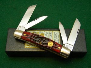 Canal Street Cutlery Co. Crimson Stag Bone Congress Knife - 1 of 50 - NIB