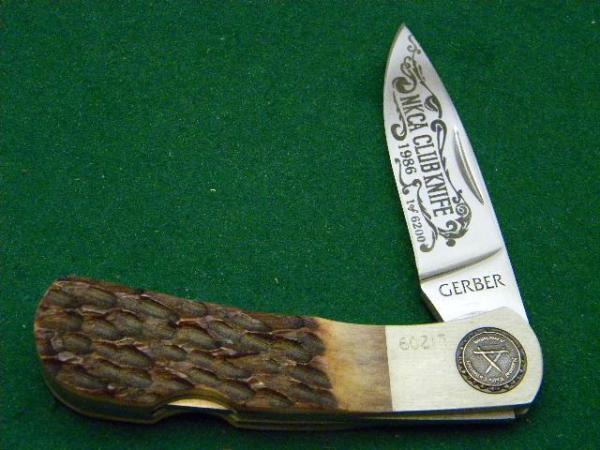 Gerber Portland, OR 97223 USA Bone Lockback Knife - 1986 NKCA Club Knife - Mint - No Box Gerber Portland, OR 97223 USA Bone Lockback Knife - 1986 NKCA Club Knife - Mint - No Box