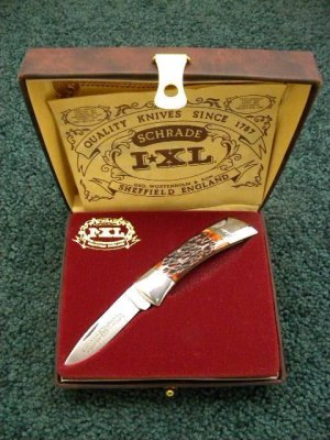Schrade Wostenholm IXL Sheffield England Bone Lockback - MIB