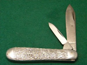 Miller Bros. USA Meriden Knife Co. Aluminum Jack Knife - Delineator Boy Sales c.1917-1926